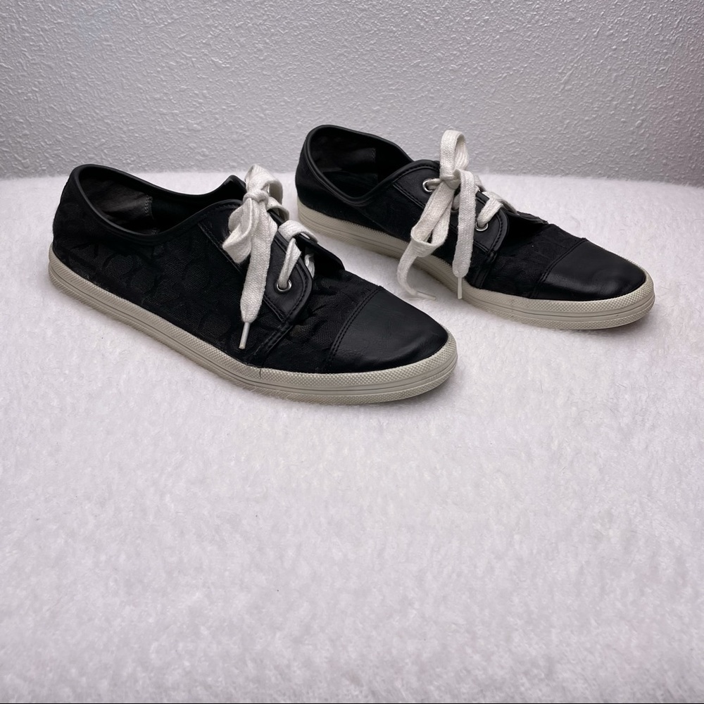 Calvin Klein Merlinda Black Monogramed Sneakers size 8.5